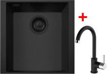 Sinks CUBE 340U BL Nanoblack + MIX 35 Nanoblack 